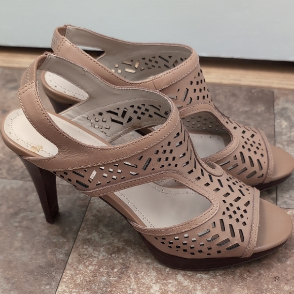 Adrienne Vittadini Shoes - Adrienne Vittadini Cutout Tan Heels